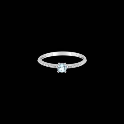 Anillo Forever de oro blanco y topacio azul Community