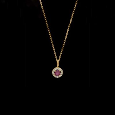 Colgante Petite de oro, diamantes y rubí Brise