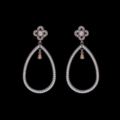 Pendientes Enigma de plata y cuarzo rosa Mirage