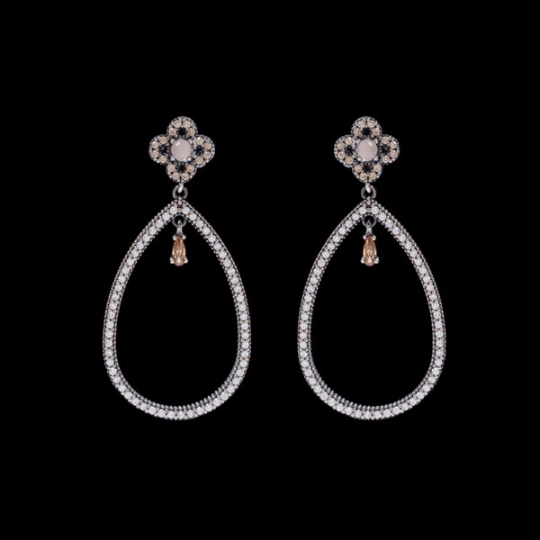 Pendientes Enigma de plata y cuarzo rosa Mirage Pendientes Enigma de plata y cuarzo rosa Mirage