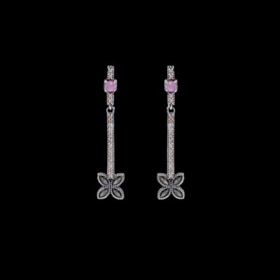 Pendientes Enigma de plata y cuarzo rosa Paradoja