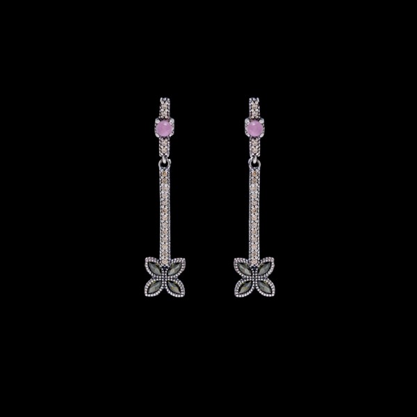Pendientes Enigma de plata y cuarzo rosa Paradoja Pendientes Enigma de plata y cuarzo rosa Paradoja