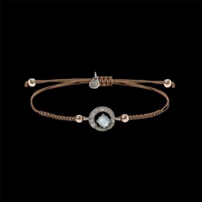 Pulsera Enigma de plata y cuarzo aguamarina Eclipse