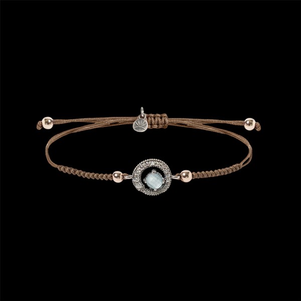 Pulsera Enigma de plata y cuarzo aguamarina Eclipse