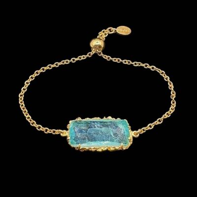 Pulsera Oniria de plata dorada y cuarzo menta Quimera