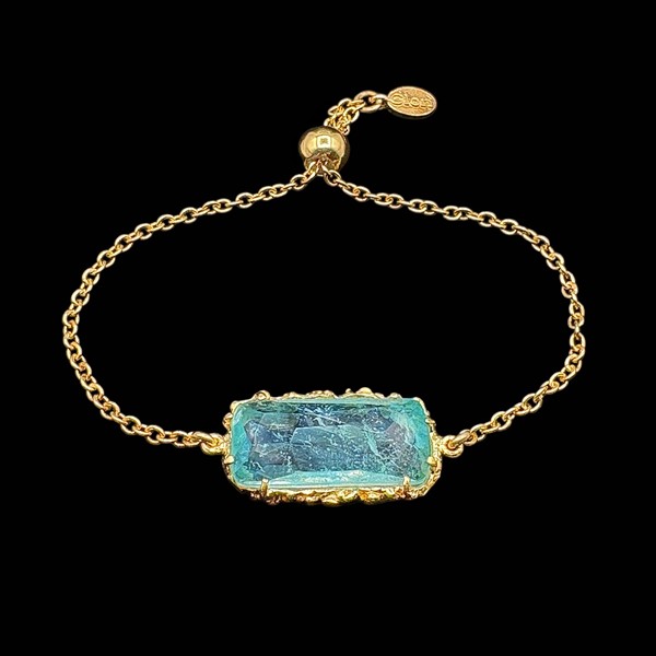 Pulsera Oniria de plata dorada y cuarzo menta Quimera