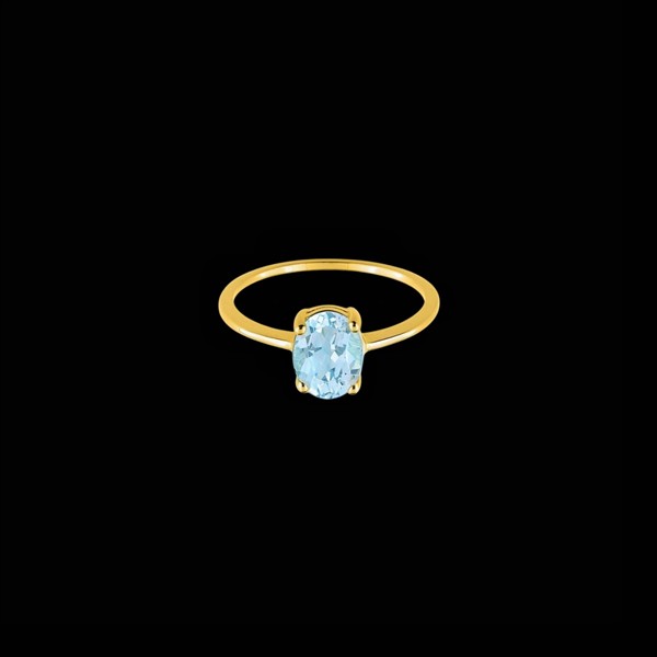 Anillo Petite de oro y aguamarina Grégale Anillo Petite de oro y aguamarina Grégale