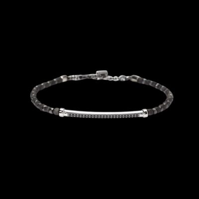 Pulsera Dandy de plata y circonitas negras Robert