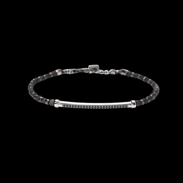 Pulsera Dandy de plata y circonitas negras Robert