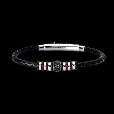 Pulsera Dandy de plata y piel Monty