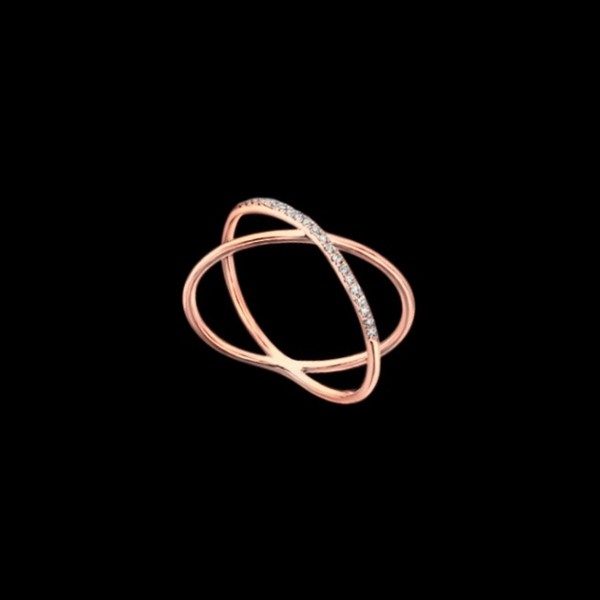 Anillo Endless de oro rosa y diamantes Curvy