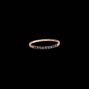 Anillo Endless de oro rosa y diamantes negros Line