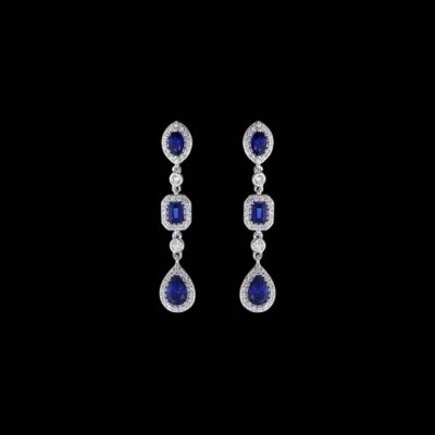 Pendientes Musa de plata y circonitas zafiro Violetta