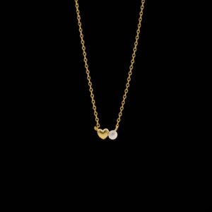 Colgante Delos de plata dorada y perla Corazón