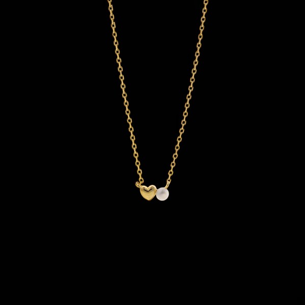 Colgante Delos de plata dorada y perla Corazón