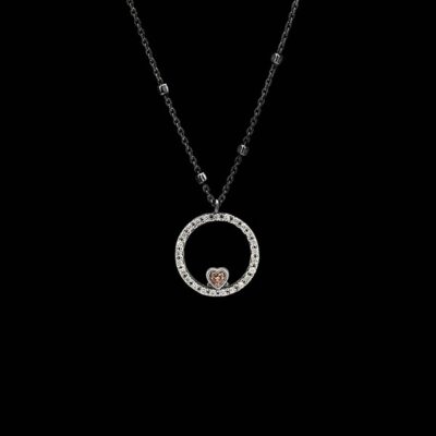 Colgante Enigma de plata Corazón champagne