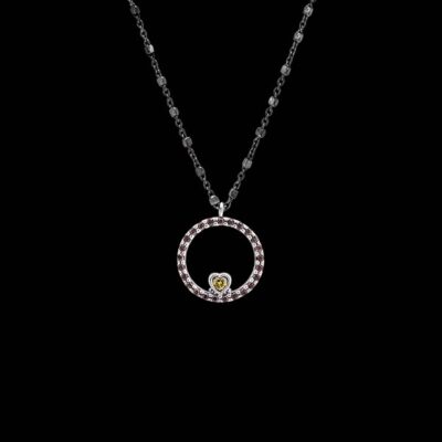 Colgante Enigma de plata Corazón verde