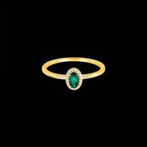 Anillo Petite de oro, diamantes y esmeralda Kornog