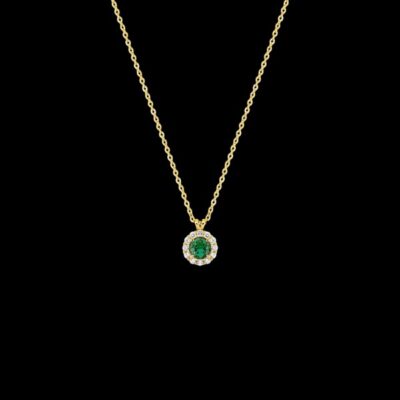 Colgante Petite de oro, diamantes y esmeralda Suet