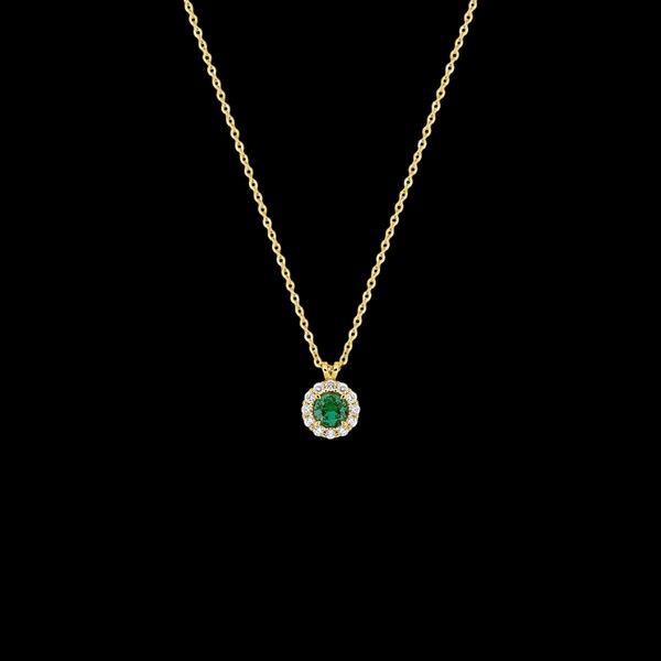 Colgante Petite de oro, diamantes y esmeralda Suet