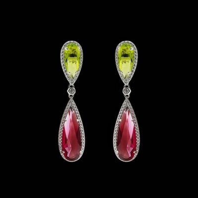 Pendientes Baccara de plata y cuarzos Devil