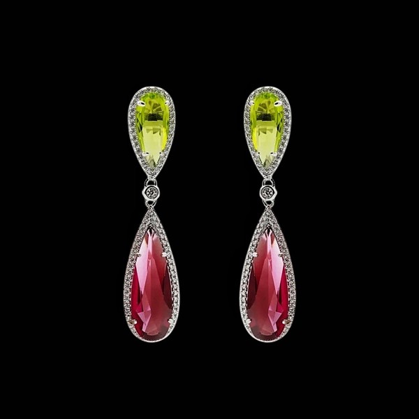 Pendientes Baccara de plata y cuarzos Devil