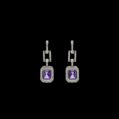 Pendientes Gina de plata y cuarzo amatista Paese