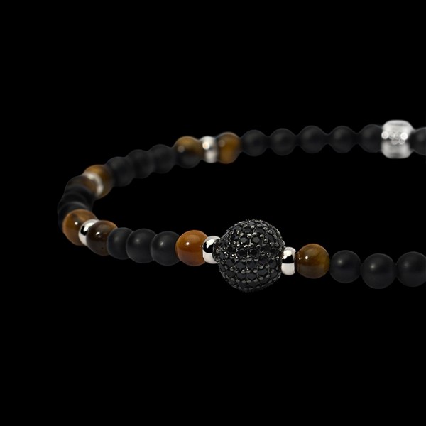 Pulsera Dandy de plata y ojo de tigre Oliver