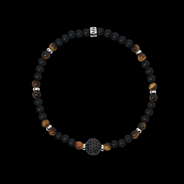 Pulsera Dandy de plata y ojo de tigre Oliver