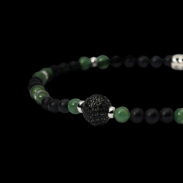 Pulsera Dandy de plata y jade verde Oliver