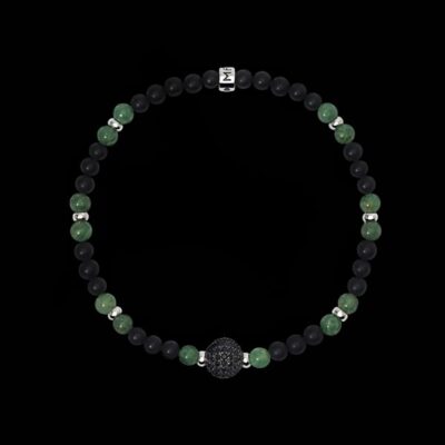 Pulsera Dandy de plata y jade verde Oliver