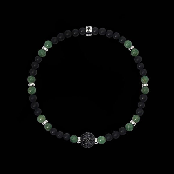 Pulsera Dandy de plata y jade verde Oliver