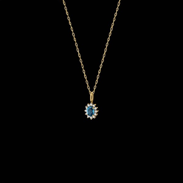 Colgante Petite de oro y topacio London Tarlam