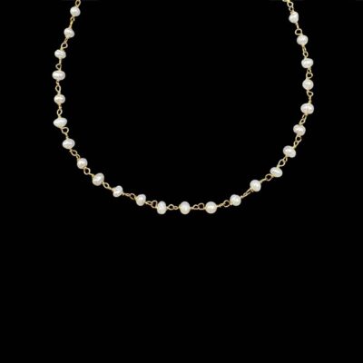 Collar Oyster de plata dorada y perla Abissae