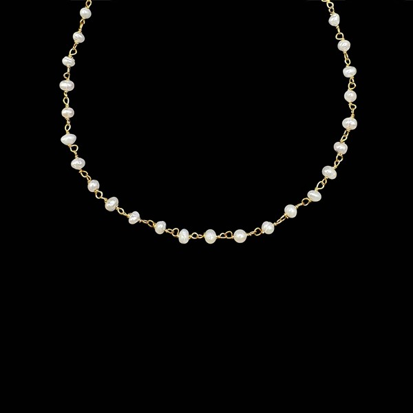 Collar Oyster de plata dorada y perla Abissae