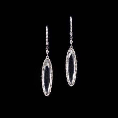 Pendientes Elixir de oro negro, topacios y diamantes Latido