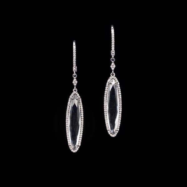 Pendientes Elixir de oro negro, topacios y diamantes Latido