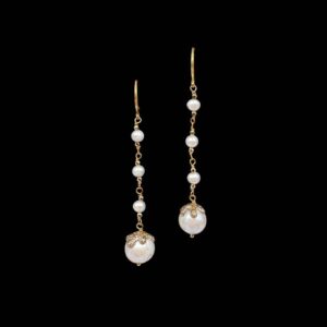 Pendientes Oyster de plata dorada y perla Abissae