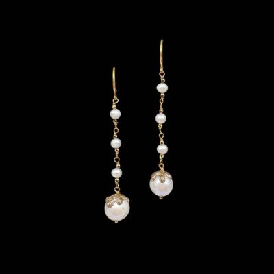 Pendientes Oyster de plata dorada y perla Abissae