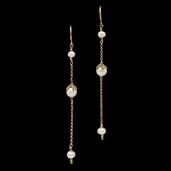 Pendientes Oyster de plata dorada y perla Inarae