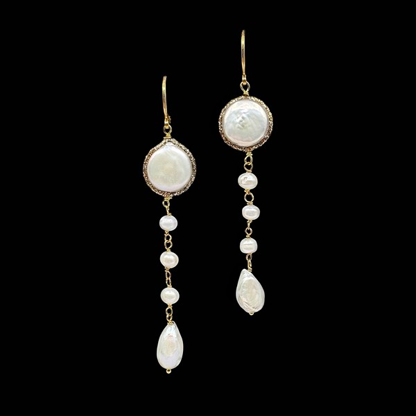 Pendientes Oyster de plata dorada y perla Marelia