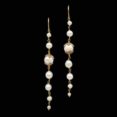 Pendientes Oyster de plata dorada y perla Ostralis