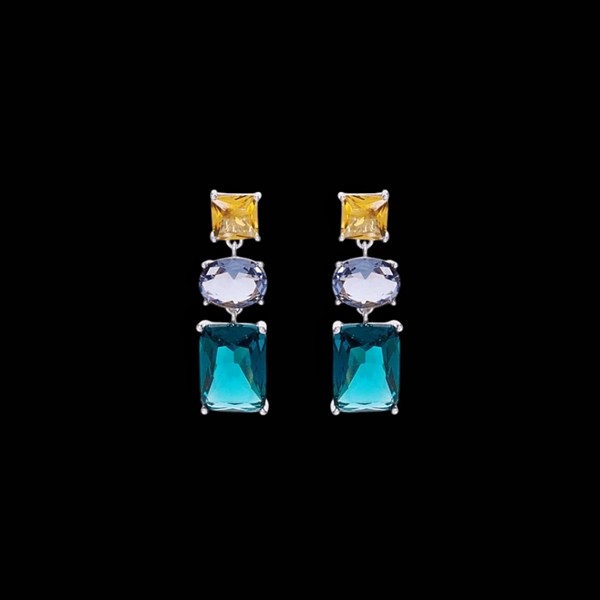 Pendientes Baccara de plata y cuarzo azul Velour