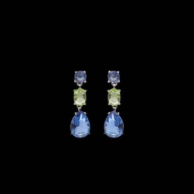 Pendientes Baccara de plata y cuarzo azul Velvet