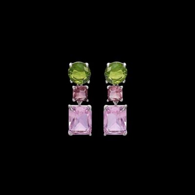 Pendientes Baccara de plata y cuarzos Edén