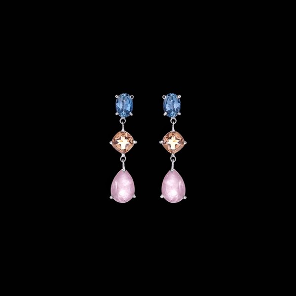 Pendientes Baccara de plata y cuarzos Heaven