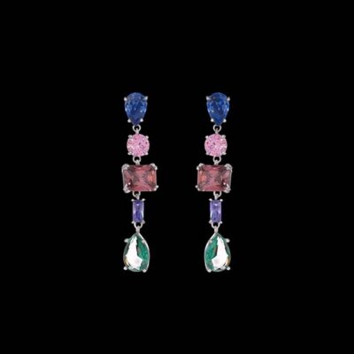 Pendientes Baccara de plata y cuarzos Moonlight
