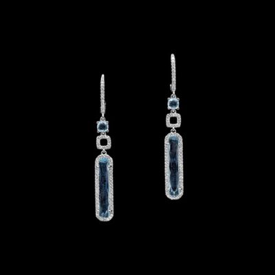 Pendientes Elixir de oro blanco, topacios sky y diamantes Memoria