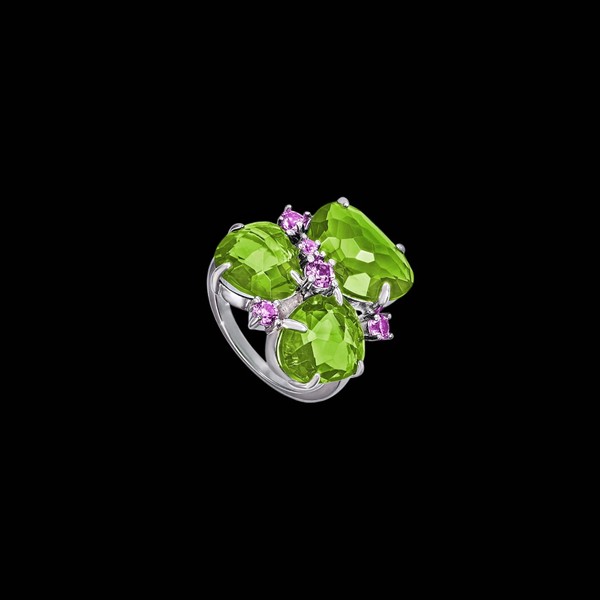 Anillo Baccara de plata y cuarzo verde Laredo Anillo Baccara de plata y cuarzo verde Laredo