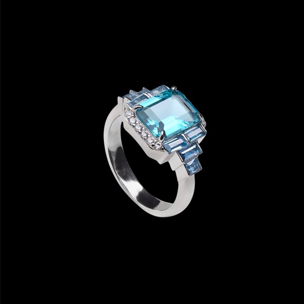 Anillo Baccara de plata y cuarzos Amour Anillo Baccara de plata y cuarzos Amour